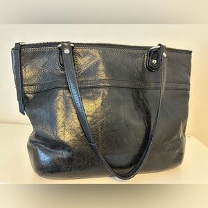 Coach Black Leather Tote Bag